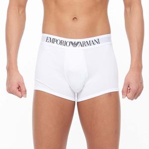 Трусы-боксеры EMPORIO ARMANI с культовым логотипом, эластичный хлопковый, европейский размер, цвет 90. White