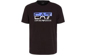 Футболка EA7 мужская с круглым вырезом, умеренно прямого кроя EMPORIO ARMANI, черный