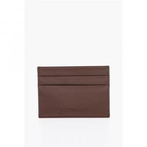 Однотонный кожаный держатель для карт Corneliani, Brown