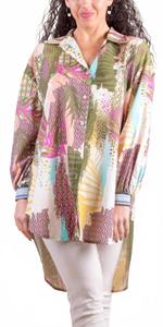 Рубашка Serra с длинным рукавом и застежкой на пуговицы, оливкового цвета Gigi Moda, оливковый