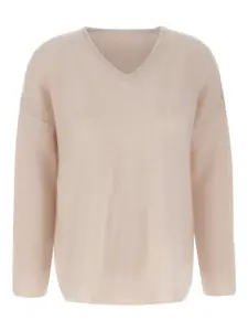 Джемпер в рубчик с V-образным вырезом Hemisphere, розовый