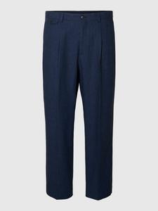 Обычные плиссированные брюки SELECTED, темно-синий