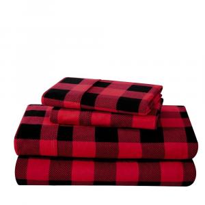 Комплект ультрамягких простыней с двойной щеткой и принтом Bare Home, цвет Buffalo Plaid Red