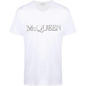 Футболка с коротким рукавом с вышитым логотипом Alexander McQueen, белый