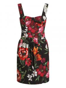Dolce & Gabbana платье мини с цветочным принтом, черный