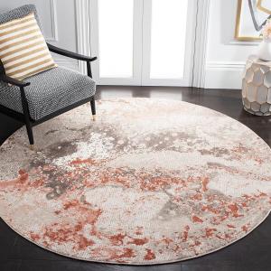 Ковер SAFAVIEH, 201 x 201 см, Meadow Collection Round Beige/Pink MDW596B современный абстрактный