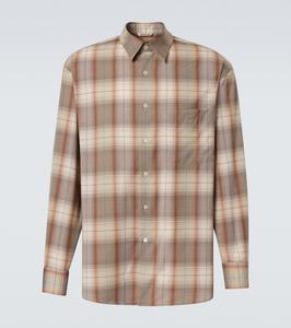Проверенная шерстяная рубашка Auralee, Gray Brown Check