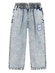 Джинсы с завышенной талией Kenzo Kids, синий