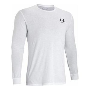 Футболка sportstyle left chest long sleeve t-shirt 'white' Under Armour, белый
