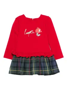 Клетчатое платье с оборками Lapin House, красный