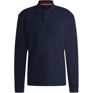 Длинный рукав вязаное поло HUGO BOSS, синий