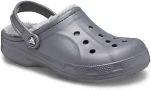 Женские утепленные кроксы Crocs, светло-серый
