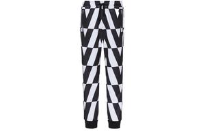 Валентино Спортивные брюки с оптическим логотипом, черно-белые