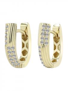 Adeliás Женские серьги - серьги-кольца на шарнирах из золота 333 пробы с кубическим цирконием в золоте