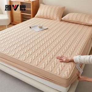 Yalu Простыня на резинке 200х220 см, утолщенная стеганая, цвет Dream-Cream Coffee