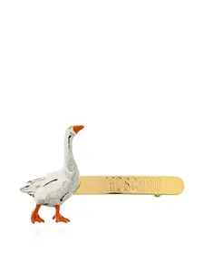 Аксессуар для волос с тисненым логотипом Goose Moschino, золотой