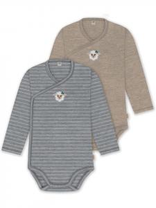 Normani Outdoor Sports Комплект из 2 органических детских боди с длинными рукавами серого/бежевого цвета