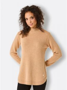 Свитер с воротником-стойкой цвета кэмел creation L