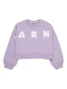 Толстовка с вышитым логотипом Marni Kids, фиолетовый