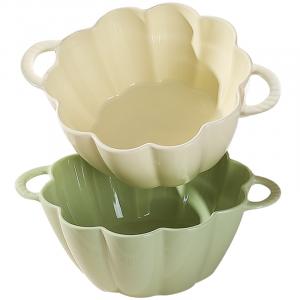 Боул Kawasimaya, [mixed color 2-piece set]7.5 inches paiкрасный earrings bowl (milk белый+cream зеленый)