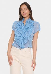 Блуза Saint Tropez LILJASZ CRINKLE SS SHIRT, Allure Ice Small Blooms/Light Blue