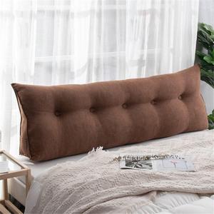NVABNAZDA Подушка для изголовья треугольная для кровати и дивана-кровати, съемный чехол Brown