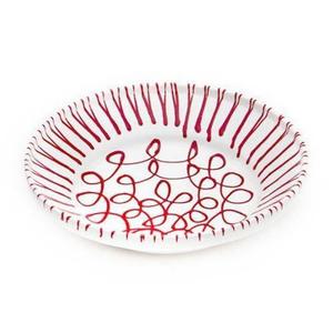 Миска-кольцо с красным пламенем без ручки d: 32 см / высота: 7,4 см Gmundner Keramik, бело-красный