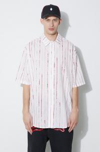 Рубашка County Pinstripes Over Shirt из хлопка Marcelo Burlon, белый