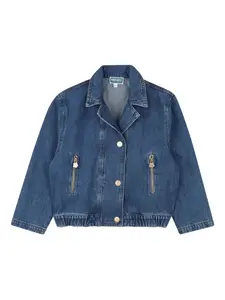Укороченная джинсовая куртка Kenzo Kids, синий