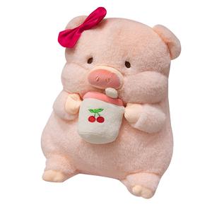 MERCONSER Розовая фруктовая молочная плюшевая кукла свинка высота 35см/45см