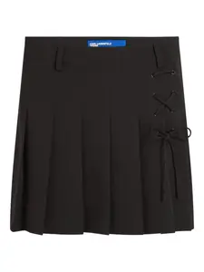 Плиссированная мини юбка со шнуровкой Karl Lagerfeld Jeans, черный
