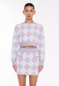 Джемпер Glamorous MULTI GLITTER CROP, Lilac Metallic Argyle/Lilac