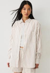 Блуза Ellos Collection Button-down blouse, Beige Gestreift/Beige