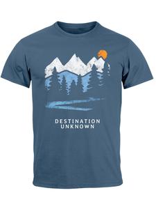 Neverless Футболка 'Destination unknown' в синем цвете