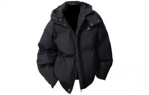 Пуховик Unisex Hooded Thickened ZIAREL, черный with removable logo