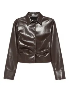 Рубашка с присборенной талией Nanushka, коричневый