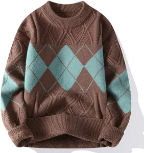 Мужской пуловер с полувысоким воротником