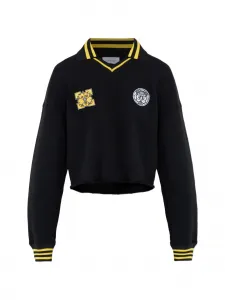 Укороченный джемпер с аппликацией Off-White, черный