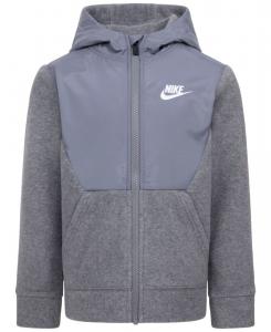 Детская спортивная толстовка на молнии из флиса Nike, Smoke Grey