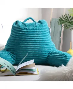 Мягкая полосатая подушка для чтения с подлокотниками, средний размер Nestl, бирюзовый