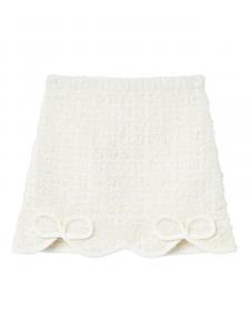 Юбка с фактурной отделкой бантом Self-Portrait Kids, нейтральный