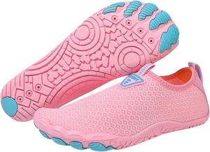 Мужские и женские водные туфли, быстросохнущие аква-носки, обувь для ходьбы, противоскользящая, дышащая, легкая обувь для пляжа, акваспорта, плавания, серфинга, бассейна, походов, дайвинга, прогулок Toumov, розовый