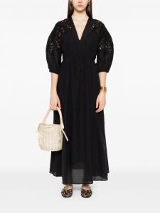 Forte Forte платье макси с вышивкой, черный
