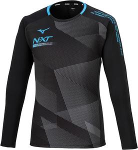 Волейбольная форма Mizuno V2MAA510, тренировочная толстовка N-XT, с длинным рукавом, стандартный крой, черный/синий