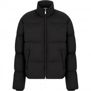 Dior Мужская пуховая куртка, черная, с воротником-стойкой и флисовой подкладкой