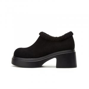 Женские зимние ботинки DAPHNE до щиколотки на платформе, черный