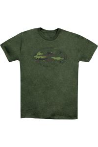 Футболка Batman Distressed Camo Shield для взрослых Heather Gildan, хаки