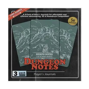 Набор из 3 журналов героя — зеленый, Dungeon Notes & Sticky Notes