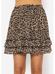 Мини-юбка SASSYCLASSY Volants Rock mit Rüschen, цвет Braun, Schwarz