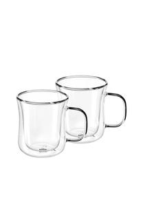 Термостаканы с двойными стенками и ручками, набор из 2 шт., изогнутые GRÄWE, прозрачный